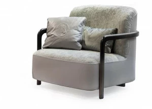 Formitalia Кресло из оленьей кожи и ткани с подлокотниками