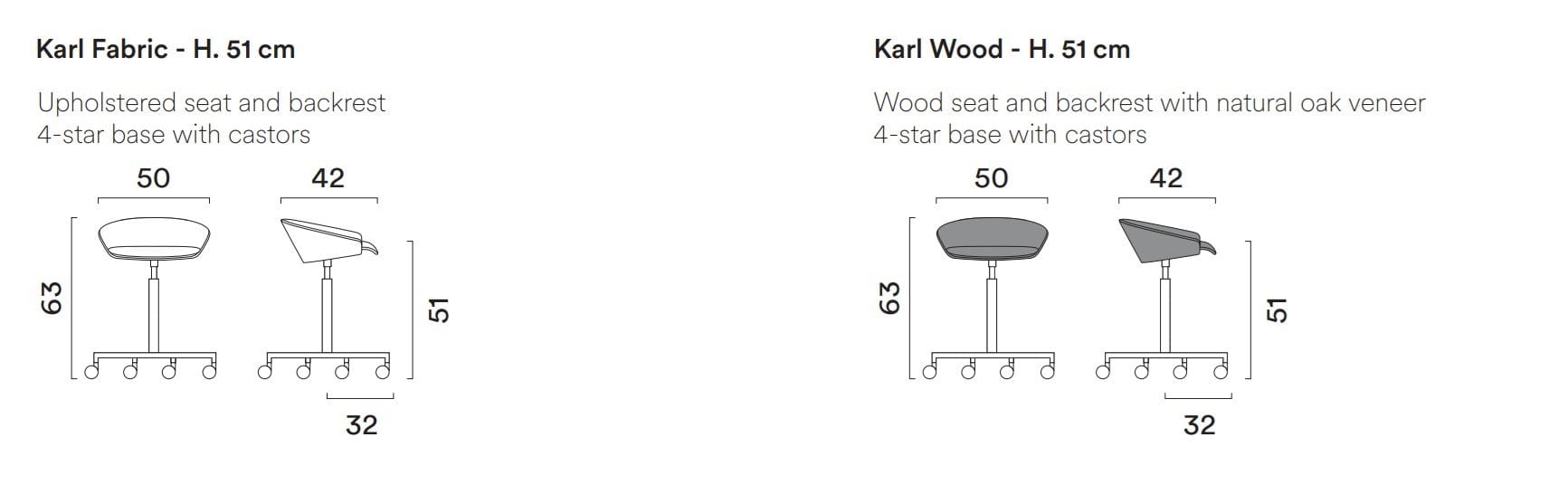 4-спицевая ткань офисный стул с колесами FREZZA Karl ARCH-00101483 - Вид №2
