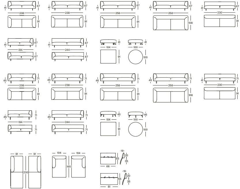 Zanotta Диван с шезлонгом sun-id-1476301 - Вид №1