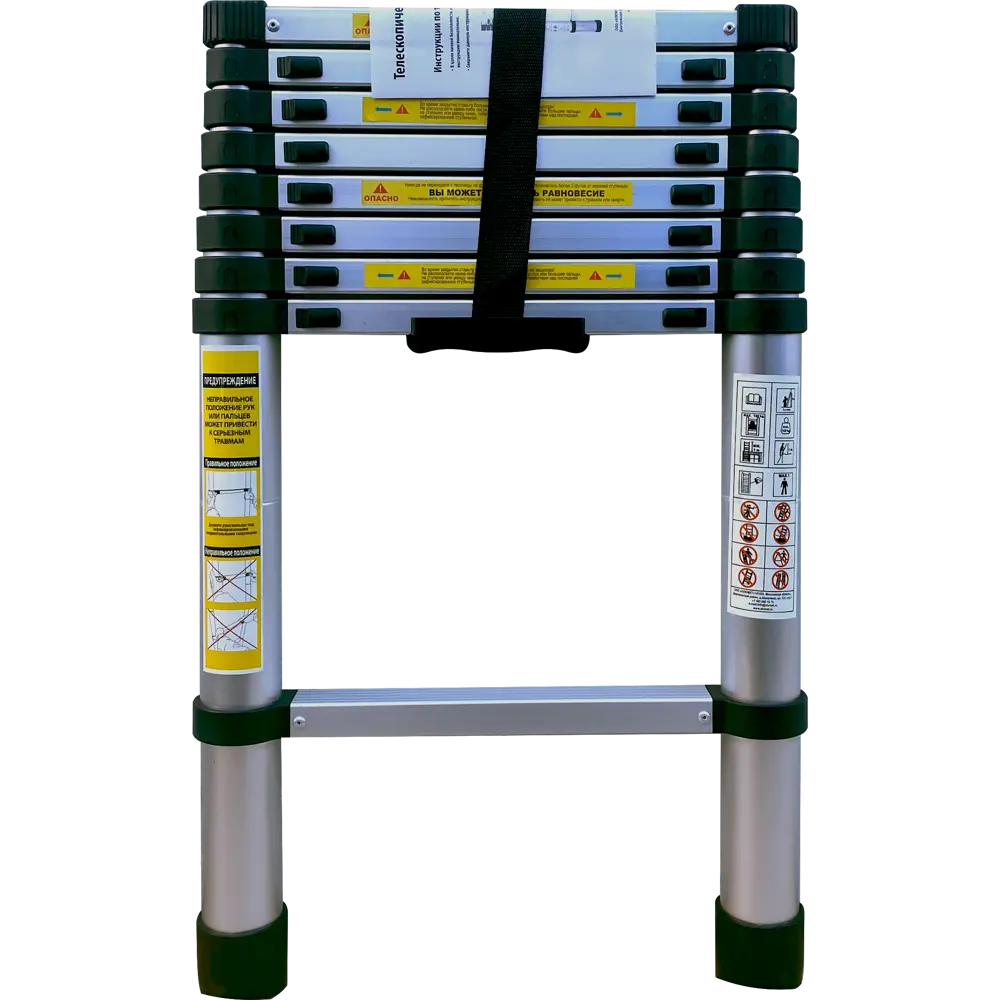 Лестница телескопическая 1-секционная Alumet до 2.6 м 9 ступеней АЛЮМЕТ STLM-2168576 - Вид №1