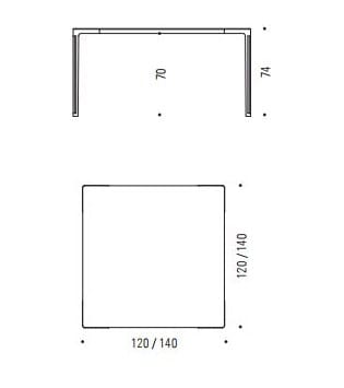 Квадратный обеденный стол Desalto FAN ARCH-00063752 - Вид №2