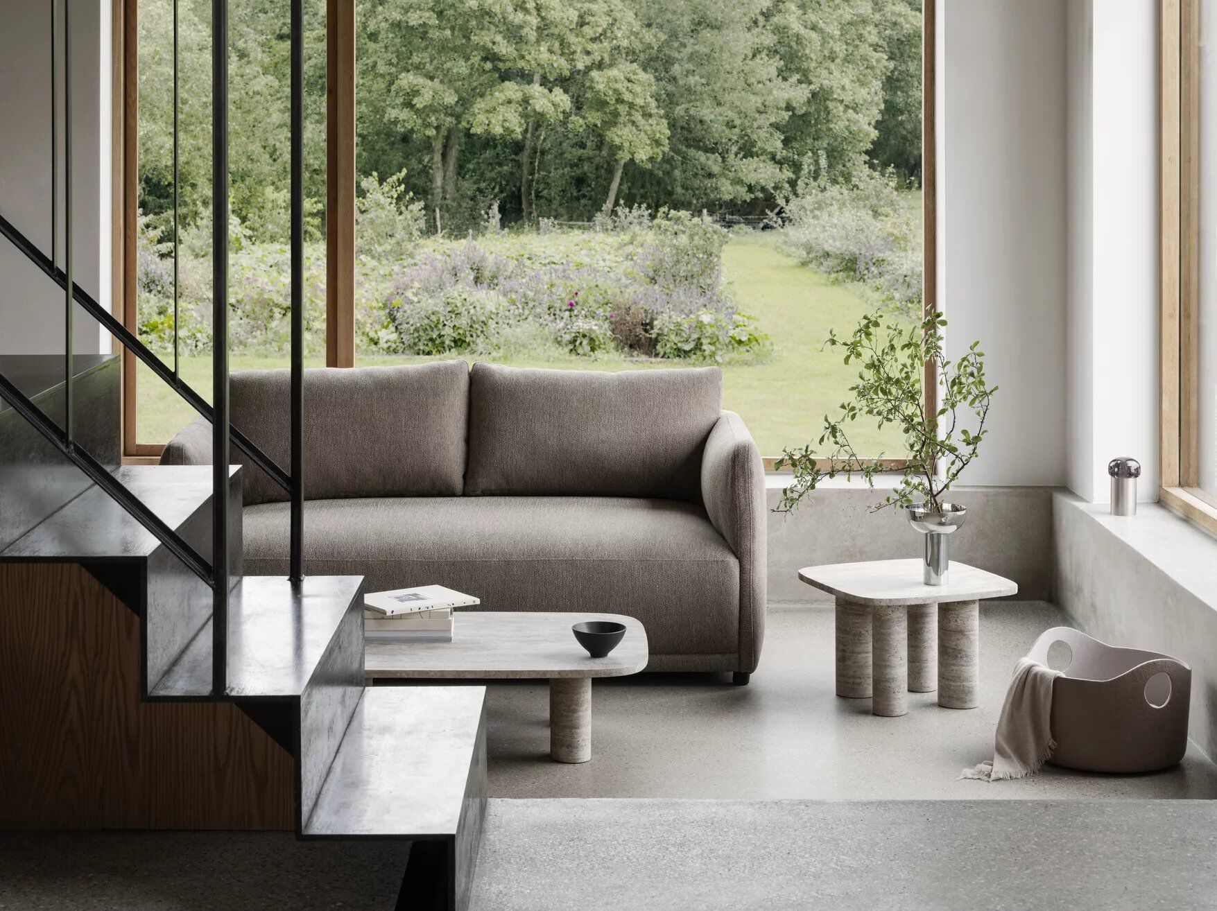 Низкий прямоугольный журнальный столик из травертина blomus волос ARCH-00016410 - Вид №2