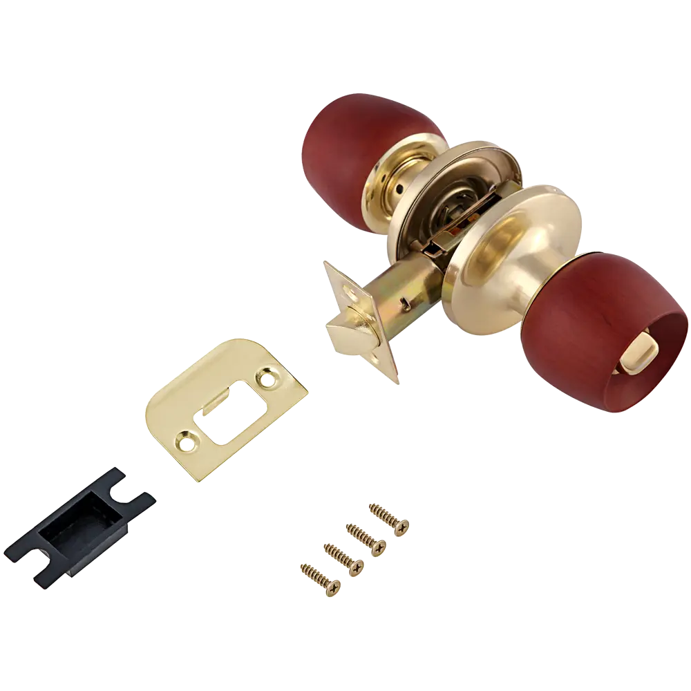 Ручка-защёлка Avers 0598-03-GM/Beech, с фиксатором, сталь, цвет матовое золото/бук STLM-2089770 - Вид №1