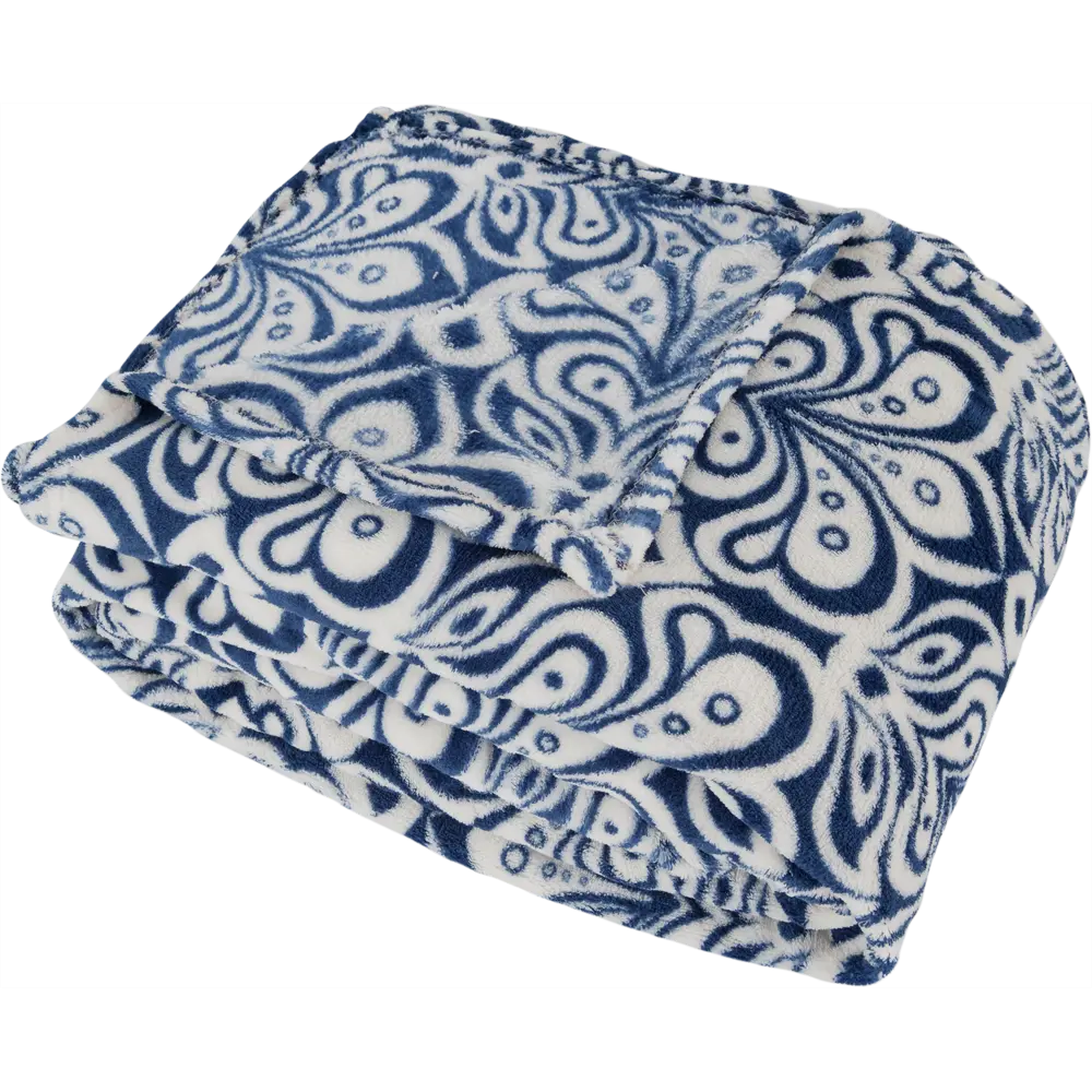 Плед «Версаль» 200х220 см микрофибра цвет синий BELEZZA STLM-2071545 - Вид №3