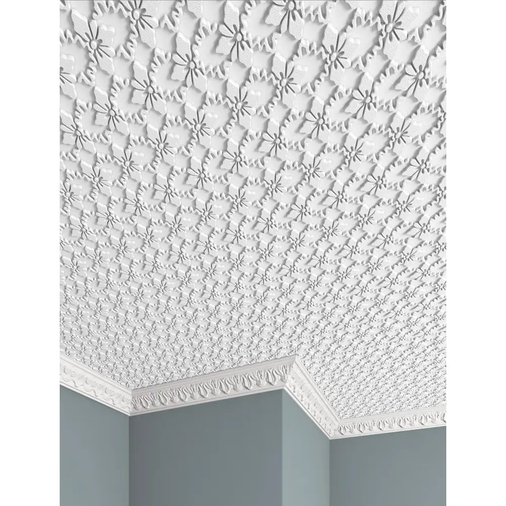 Плитка потолочная бесшовная полистирол белая Формат Гейша 50 x 50 см 2 м² FORMAT STLM-2093711 - Вид №2