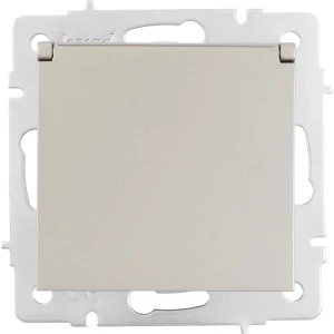 Розетка Lezard Vesna с заземлением и крышкой, цвет титан 87103778