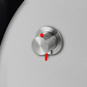 Термостат для душа матовая сталь с красной ручкой Toki Radomonte TER51SCIL15