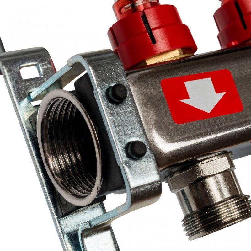 Коллектор из нерж. стали на 8 вых. с расходомерами, сливом и клапаном STOUT SMS0927000008 - Вид №2