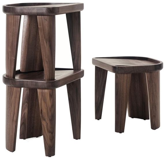 BassamFellows Низкий штабелируемый табурет из массива дерева  Cb-122  - Вид №5