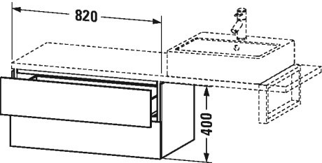 LC582901111 L-Cube Шкафчик для компактной консоли Кашемировый дуб Duravit - Вид №1