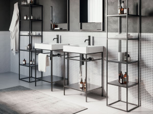 Напольная раковина из нержавеющей стали со встроенным умывальником