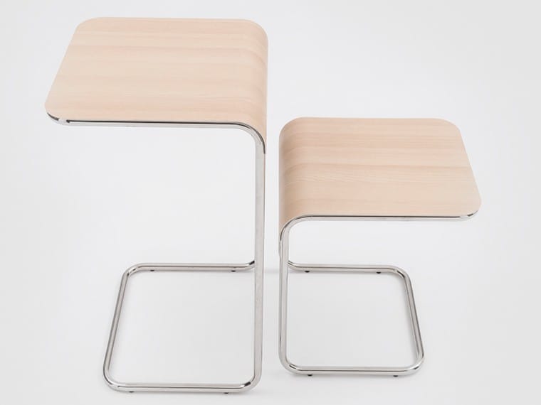 Хромированный металлический журнальный столик и столешница Dinoc Danese Milano Farallon ARCH-00107182