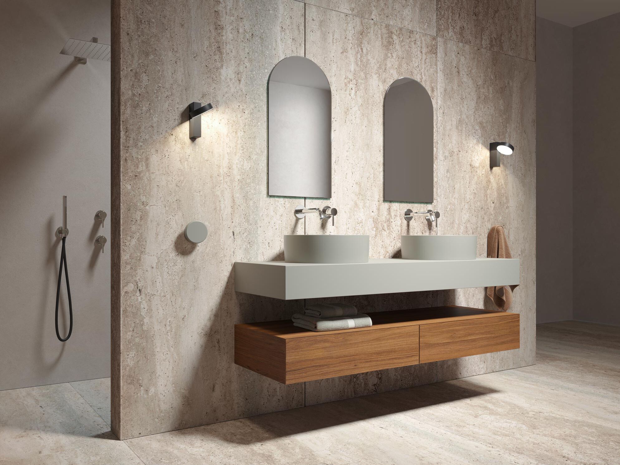 Подвесная консоль для умывальника с ящиками Domus Falerii линейка ARCH-00137902 - Вид №2
