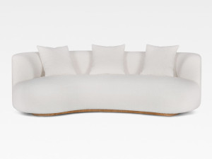 Изогнутый диван из ткани