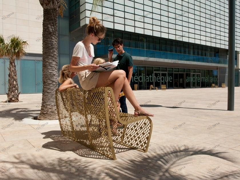 CYRIA Скамья из стали со спинкой Elinium sun-id-1409242