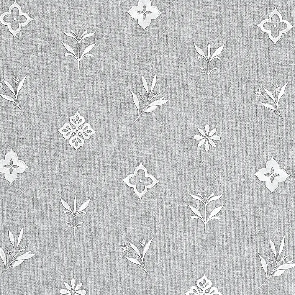 Victoria Stenova Monogramm: Серые флизелиновые обои с аристократичным узором 89425435 STLM-1574847 - Вид №2