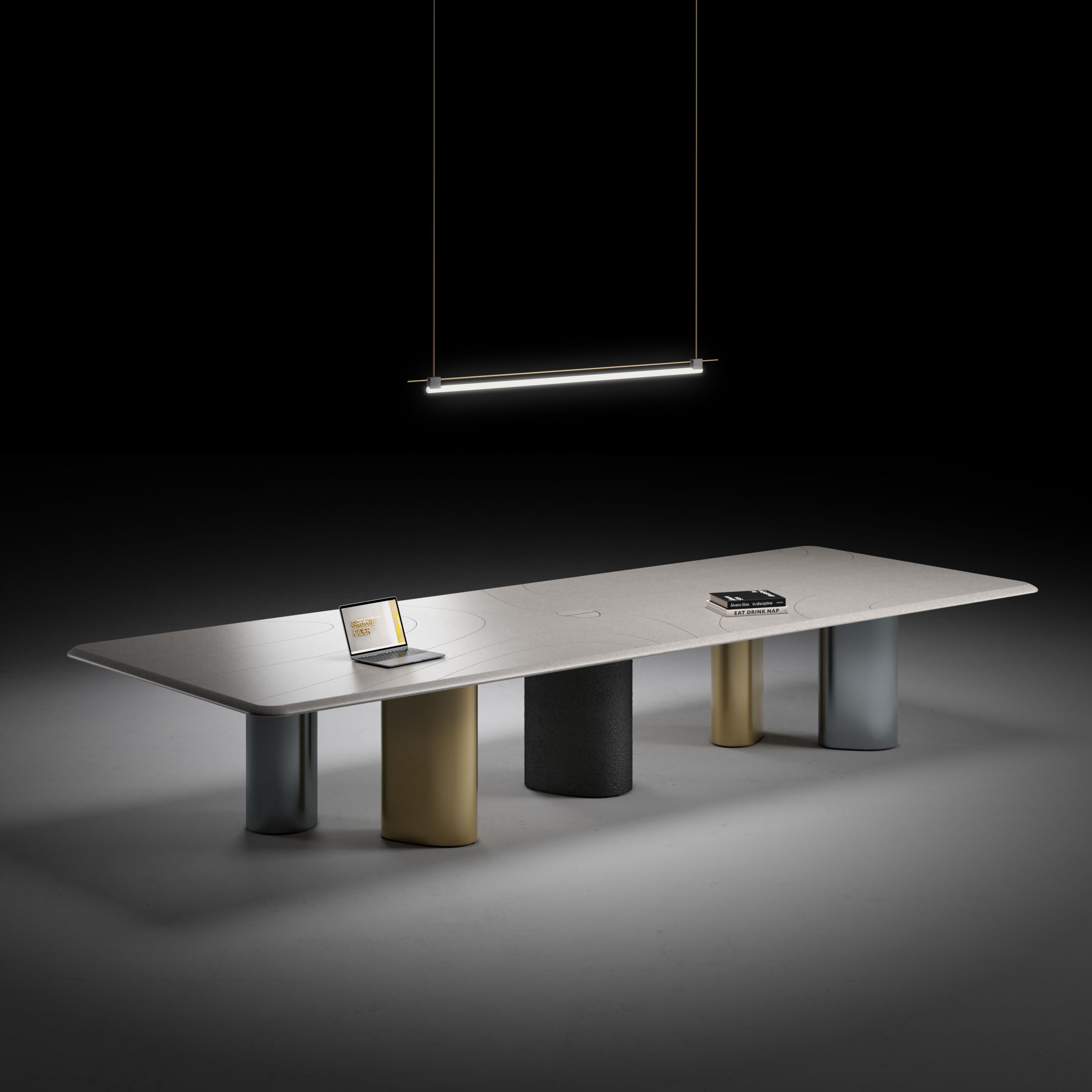 Прямоугольный стол для совещаний из МДФ Cider Edition Monolithes ARCH-00085364 - Вид №6