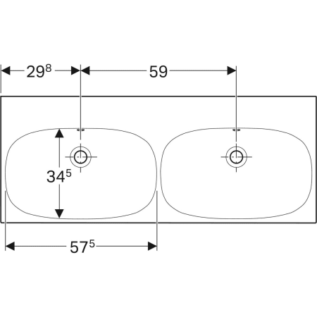 500.628.01.2 Двойная раковина Geberit Acanto, простое крепление Geberit  - Вид №7