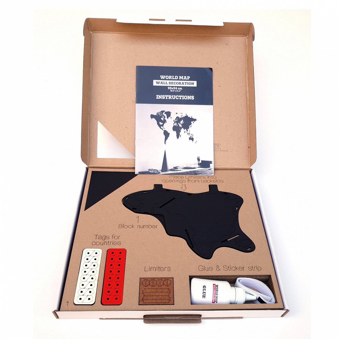 Карта-пазл черная 90х54 см Wall Decoration MIMI ДИЗАЙНЕРСКИЕ 00-3880744 Черный  - Вид №4