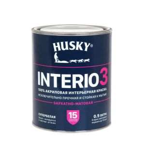 91559439 Краска интерьерная моющаяся Husky Interio 3 бархатно-матовая цвет белый 2.5 л STLM-1352290