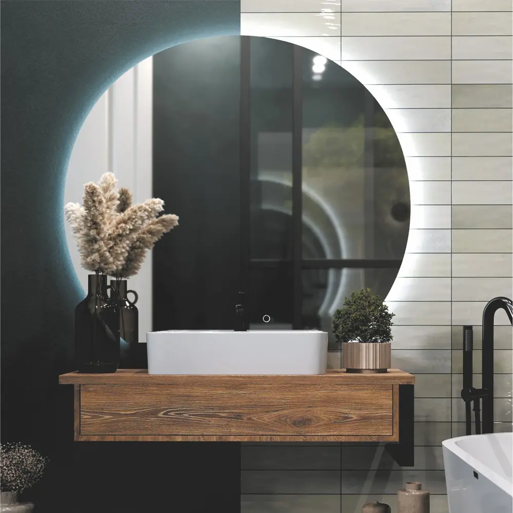 Зеркало Omega Glass Эклипс SD46 с LED-подсветкой и сенсорным управлением 86386941 STLM-0068409