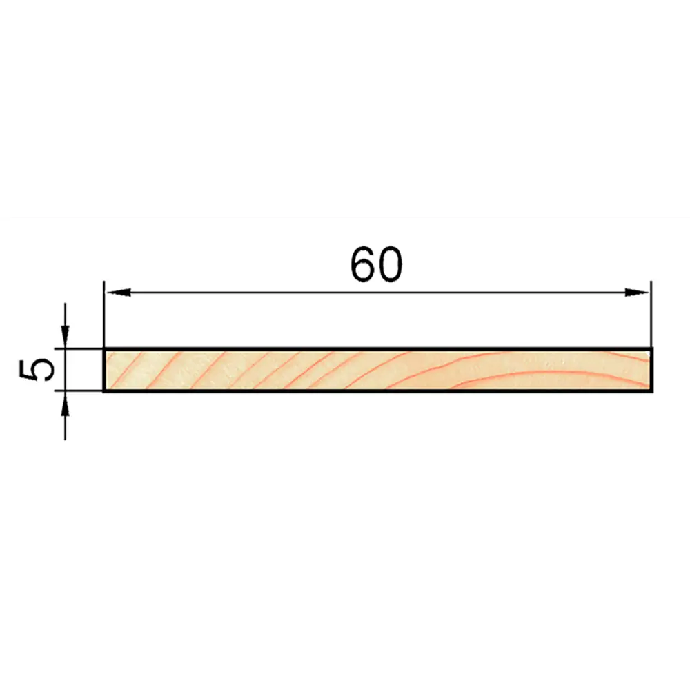 АРЕЛАН | Декоративная рейка из массива сосны 5х60х2200 мм 81960896 STLM-0015468 - Вид №1