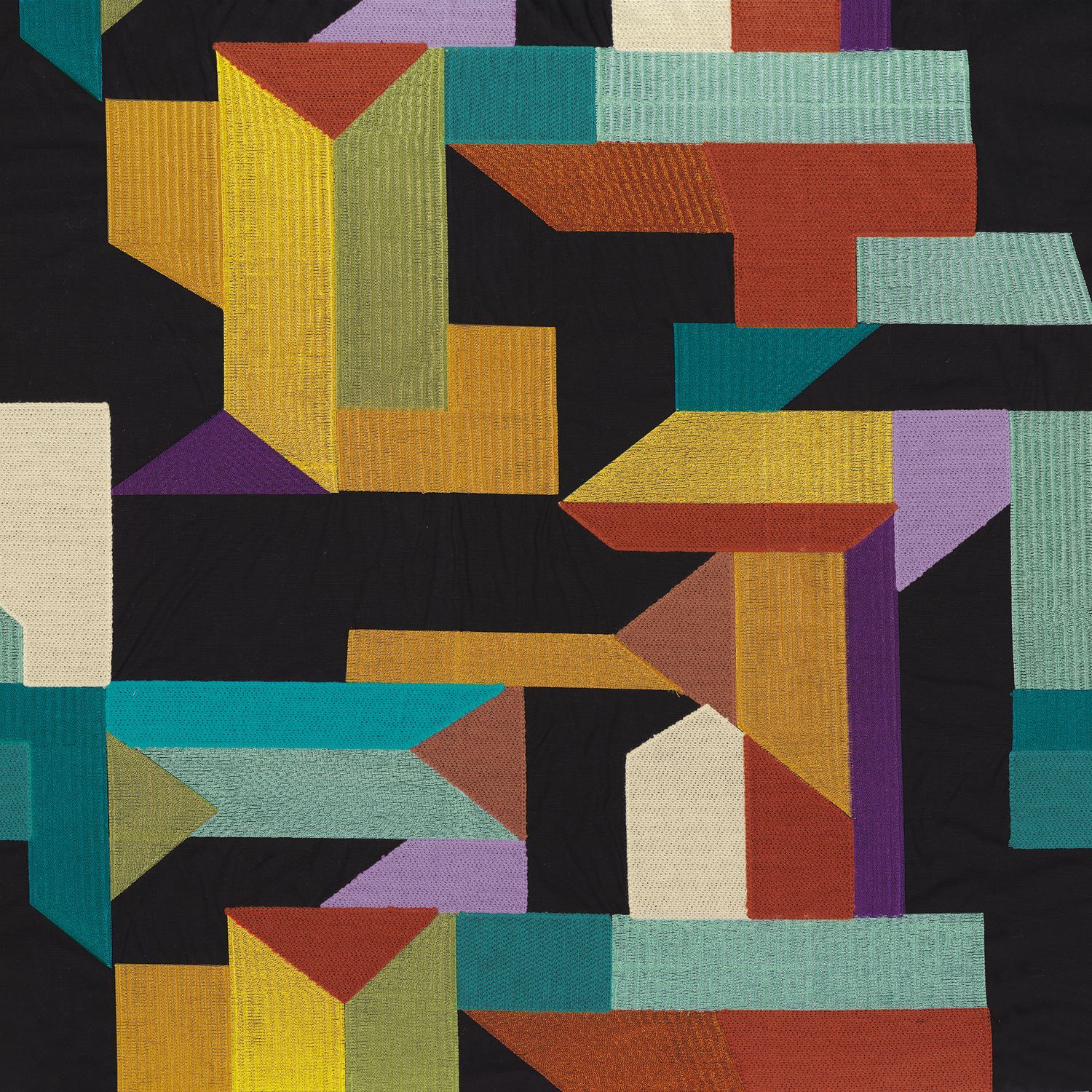 Многоцветная хлопковая вышитая ткань Casamance Polychromie ARCH-00012949 - Вид №6