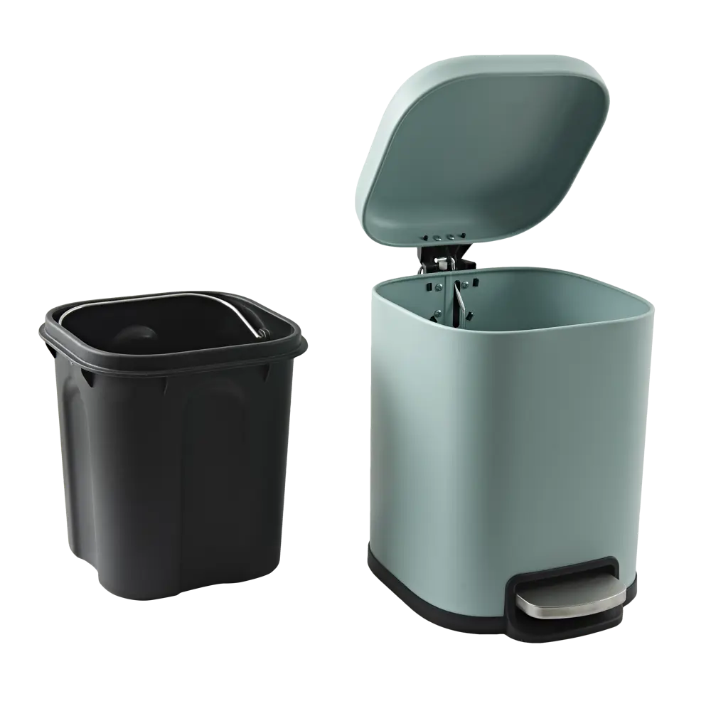 Контейнер для мусора Sensea Remix 6 л сталь цвет серо-зеленый Без серии STLM-2051475 - Вид №3
