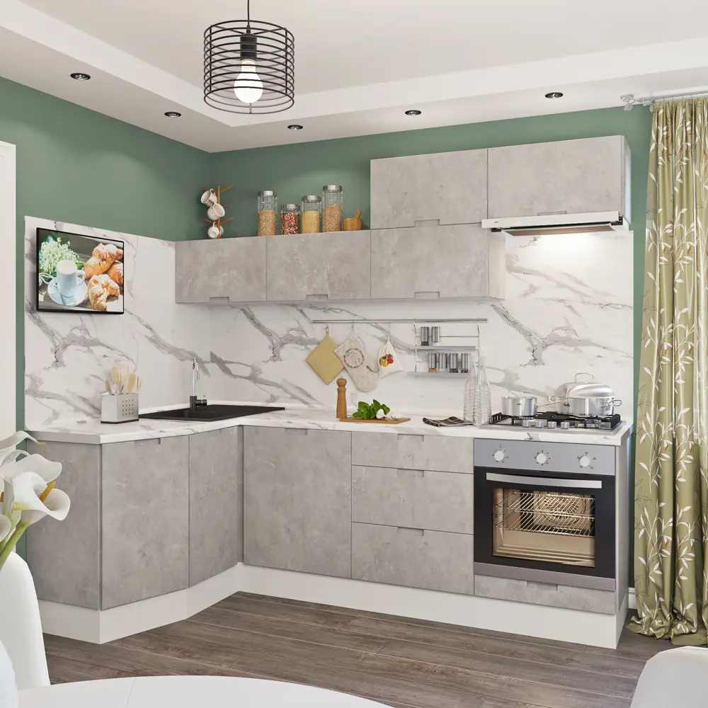 Фасад для кухонного шкафа Берлин 39.7x76.5 см Delinia ID МДФ цвет серый 82011390 STLM-2037102 - Вид №11
