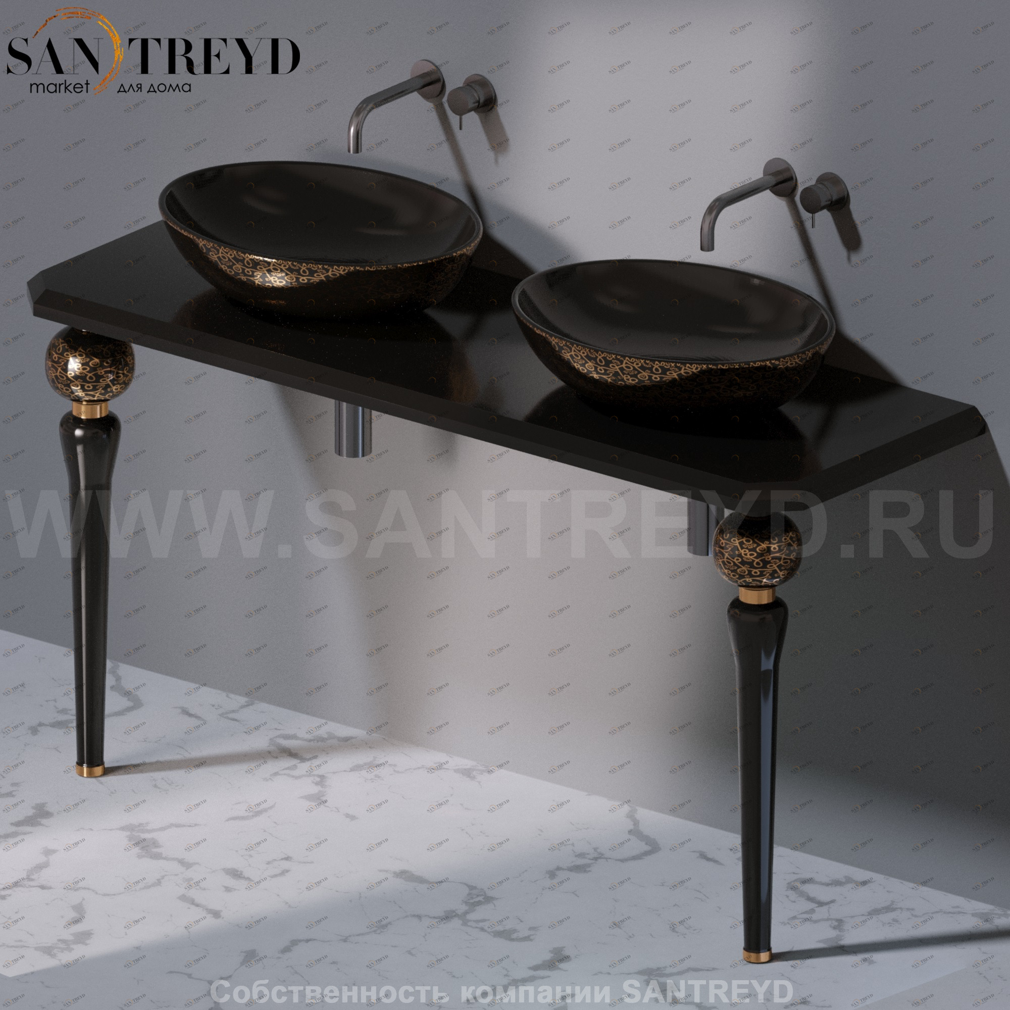 AeT ITALIA Deco Консольный столик с индивидуальными черными ножками C275.401G C275401G