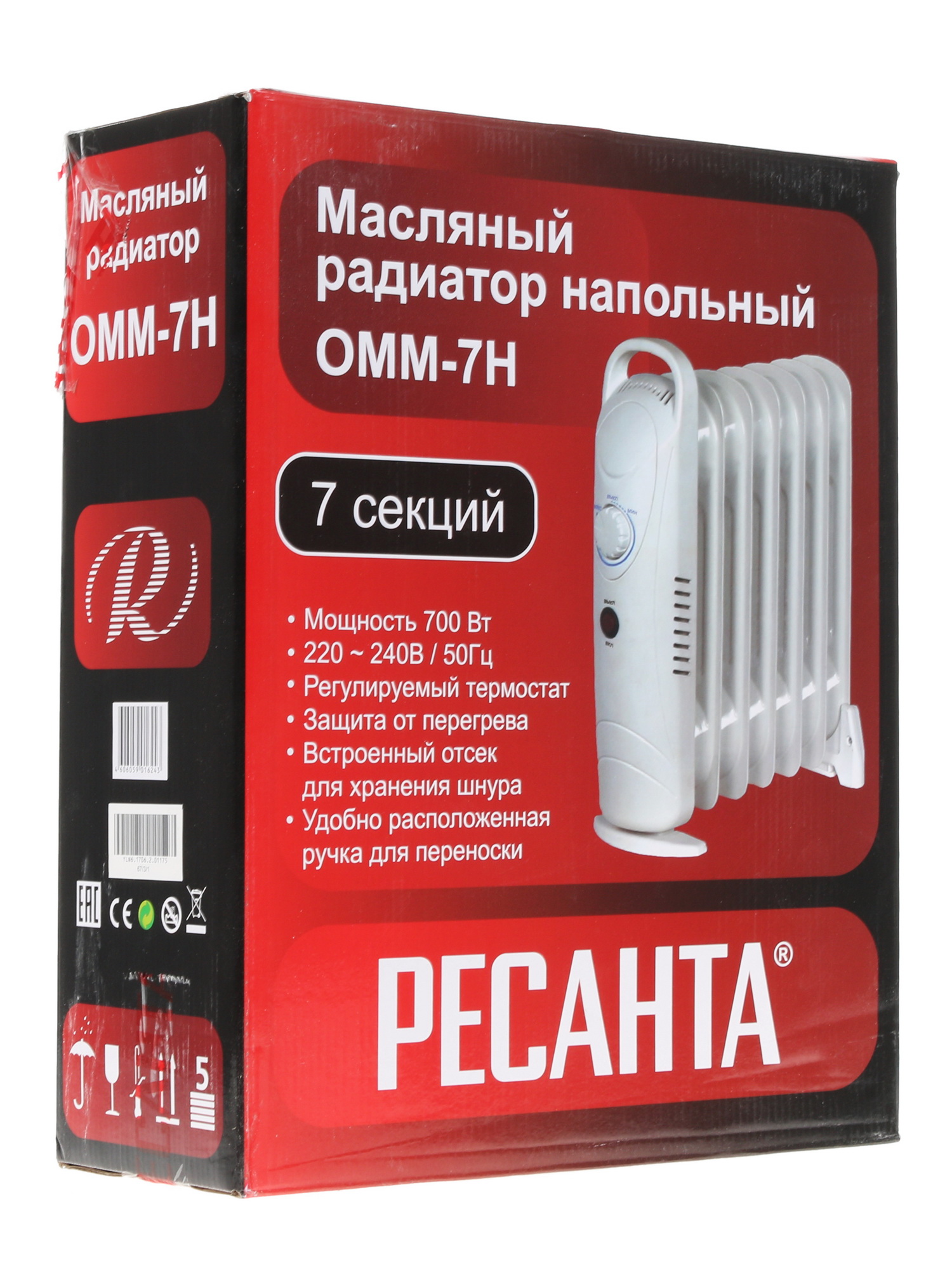 1076913 Масляный обогреватель Ресанта ОММ-7Н белый STDN-0145356 - Вид №7