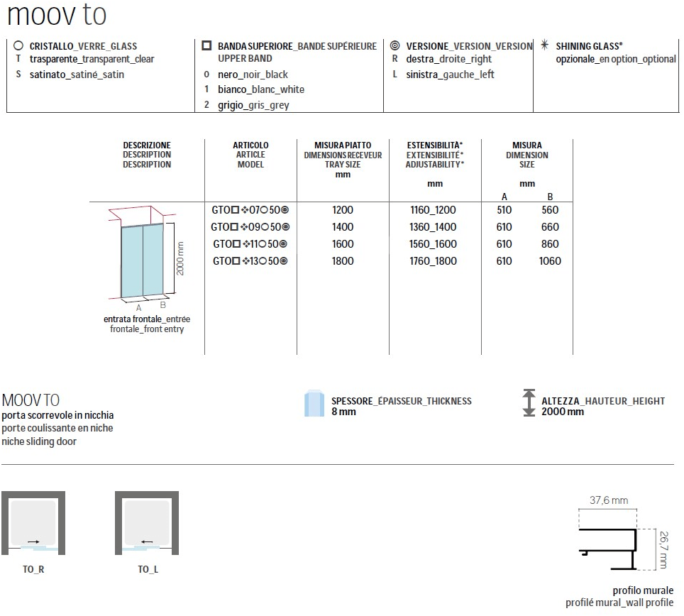 Glass1989 Душевая ниша с раздвижной дверцей Showering sun-id-1451186 - Вид №1