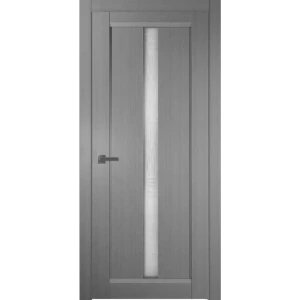 Дверь межкомнатная со стеклом Челси 80x200 см финиш бумага цвет сильвер с замком