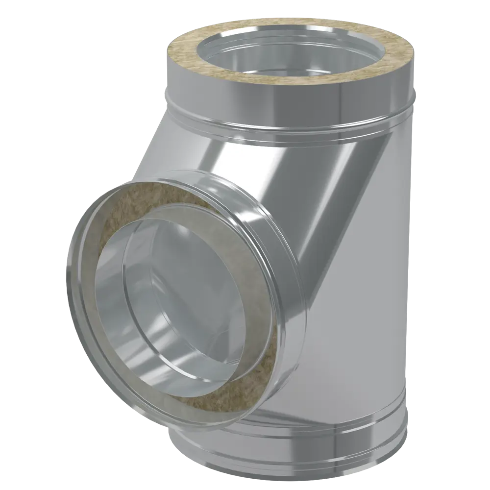 Тройник дымоходный утепленный Corax 90° для систем отопления 89888560 КОРАКС STLM-0080150