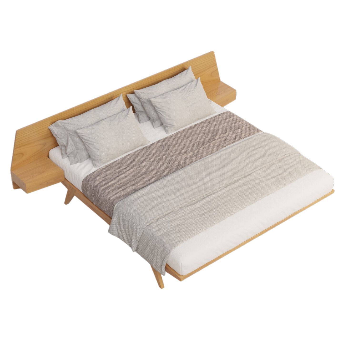 Двуспальная кровать из вишневого дерева со встроенными тумбочками Morelato ARCH-00093923 - Вид №2