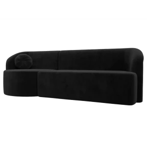 91793254 Диван Лига Диванов Лига-027 119522L 257x82x97 см велюр цвет черный STLM-1365408