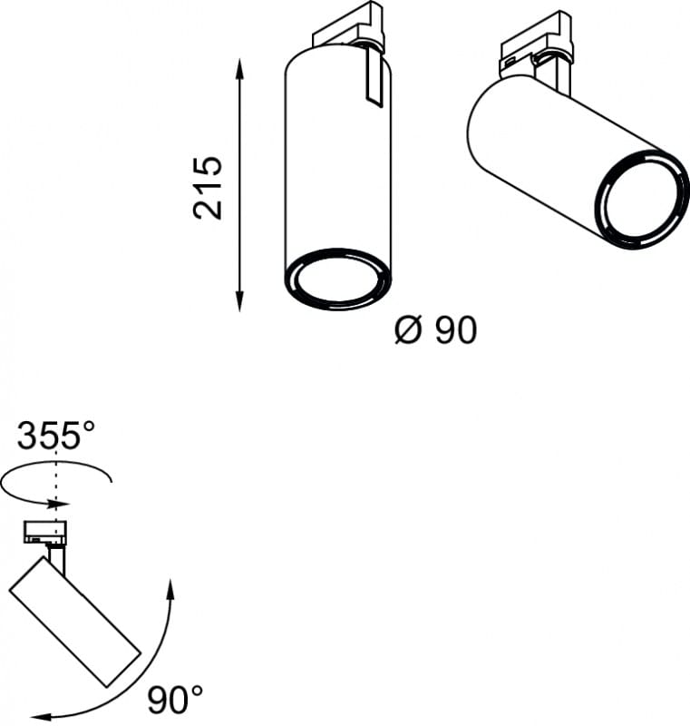 Экструдированный алюминиевый светодиодный трековый светильник Lucifero's простой ARCH-00043153 - Вид №2
