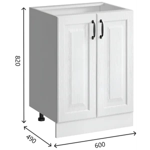 91609773 Напольный шкаф Bvmebel Romeo 60x82x47 см фасад МДФ цвет белый дуб STLM-1375443