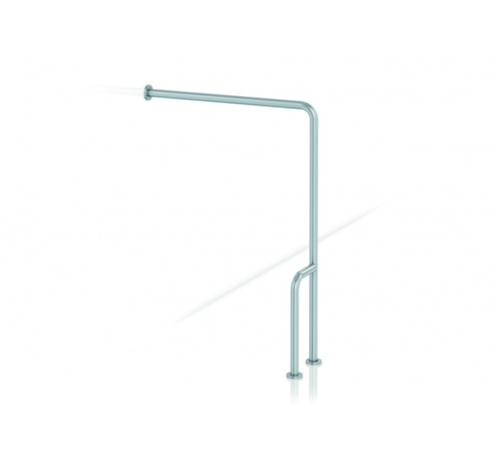 GW11 12 04 01 Genwec Штанга 90º от стены до пола сатинированная нержавеющая сталь слева 