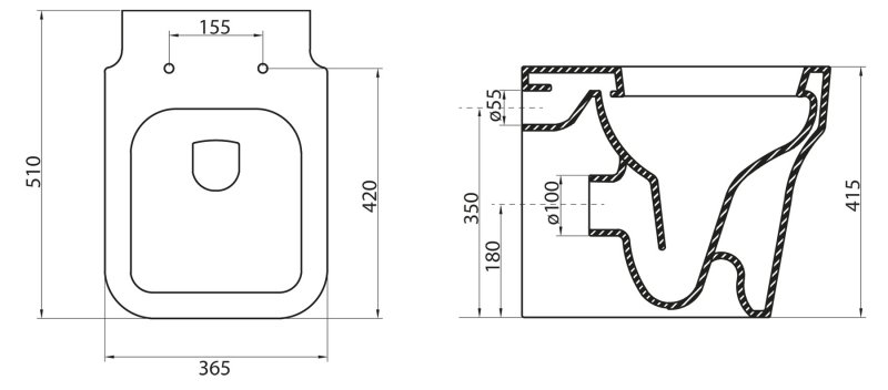 Унитаз приставной BelBagno JANICE Приставной унитаз напольный Белый BELBAGNO  Китай  - Вид №1