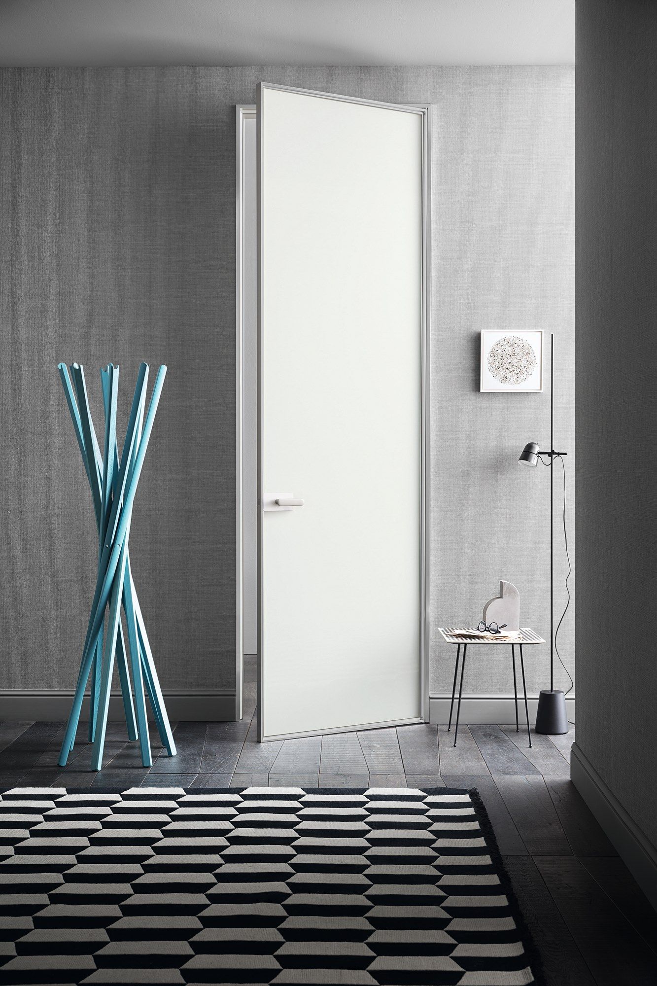 Алюминиевая и стеклянная распашная дверь с выдвижными петлями Lualdi двери ARCH-00141608 - Вид №1