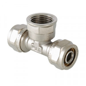 VTm.332.N.200520 Фитинг обжимной – тройник с переходом на внутреннюю резьбу Valtec 20 мм х 3/4"