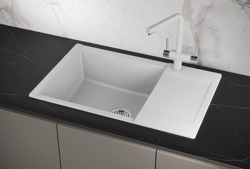 ES-7807, АРКТИК (БЕЛЫЙ), кухонная мойка, кварц, ESTETICA