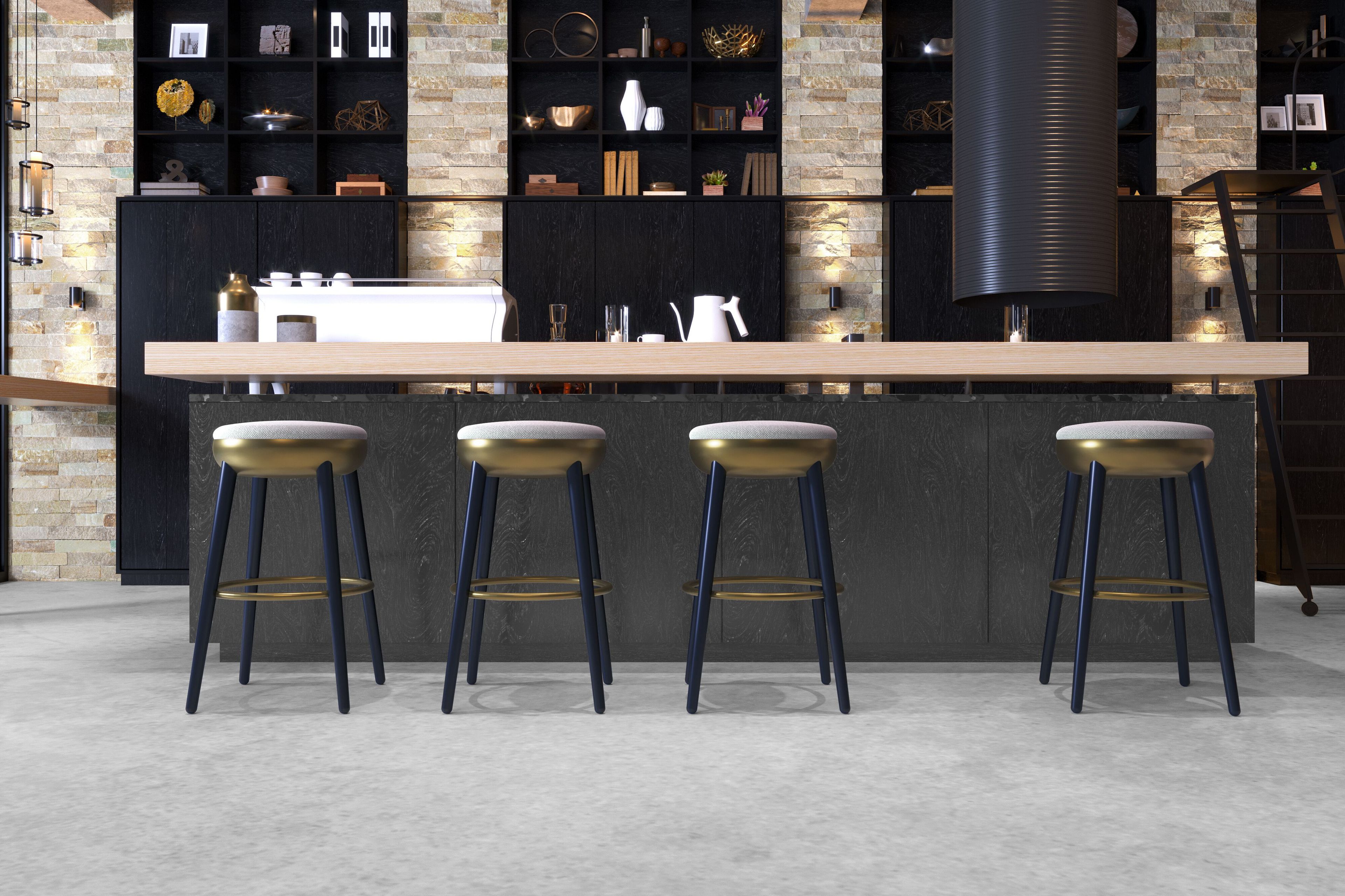 Высокий стул из дерева и ткани с подставкой для ног JOB’S Pokè ARCH-00046848 - Вид №2