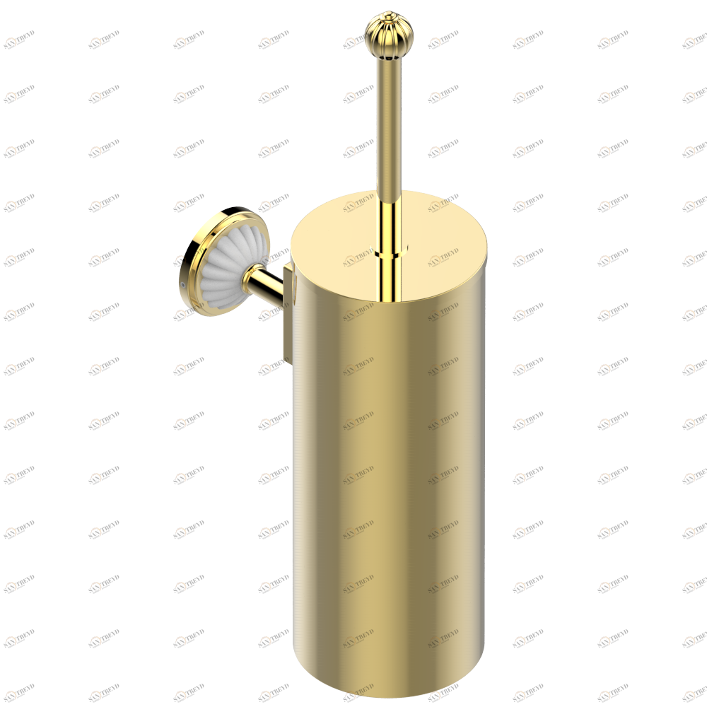 A8P-4720C Стакан настенный и щётка для унитаза с крышкой Thg-paris Vogue c чёрным ониксом Покрытие PVD золотистый цвет A8P-4720C CAT.F