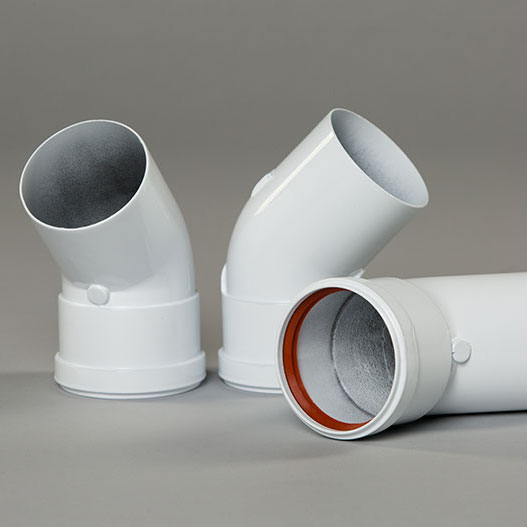 Колено коаксиальное ПРОК поворотное 135 град., 60/100 ККП1356010