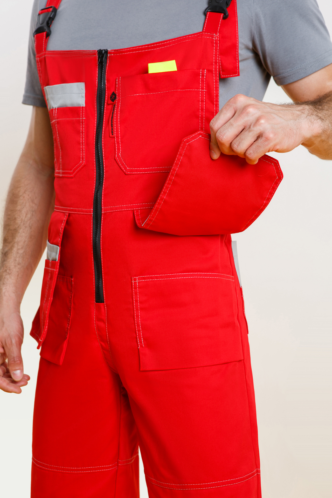 65321 Костюм "Профессионал-2" красный-светло-серый  Летняя спецодежда  размер 60-62/182-188  - Вид №12