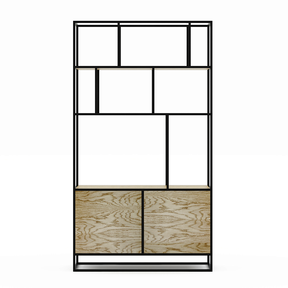 Стеллаж черный, темный дуб Makella new black INTELLIGENT DESIGN СТЕЛЛАЖ MAKELLA 260787 Коричневый;черный  - Вид №1