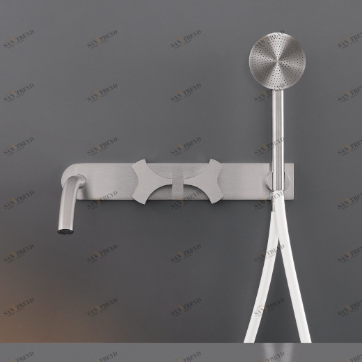 Настенные 2 прогрессивных смесители, установленные для ванной с носиком L. 170 мм и круглого ручной душ диаметр 80 мм  ZIQ44H CEADESIGN 