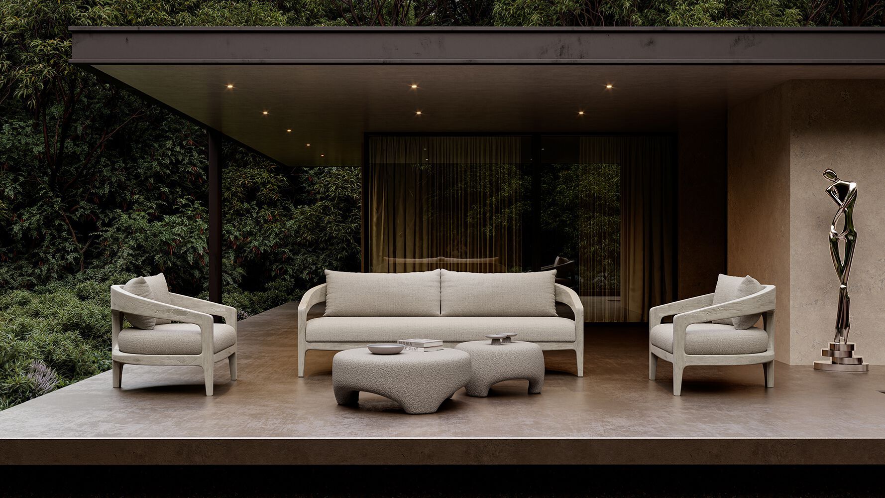 3-местный тканевый садовый диван SNOC Кит ARCH-00036784 - Вид №9